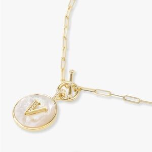 Melinda Maria Gold Love Letters Medallion Necklace